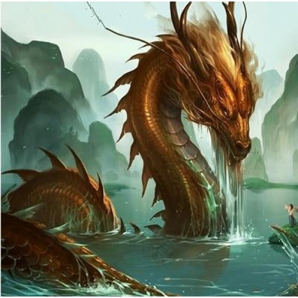 Animals Dragons Paintings Diamond Art Cartoon Girl